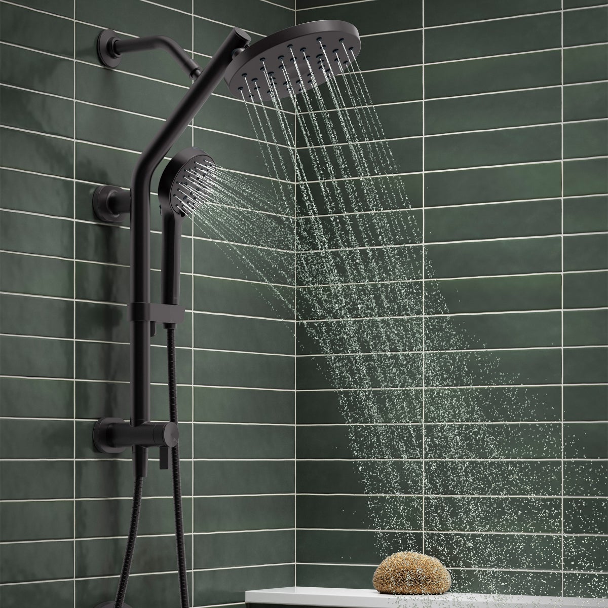 Kohler HydroRail 3-in-1 Multifunction Showerhead and Column Kit, Matte Black
