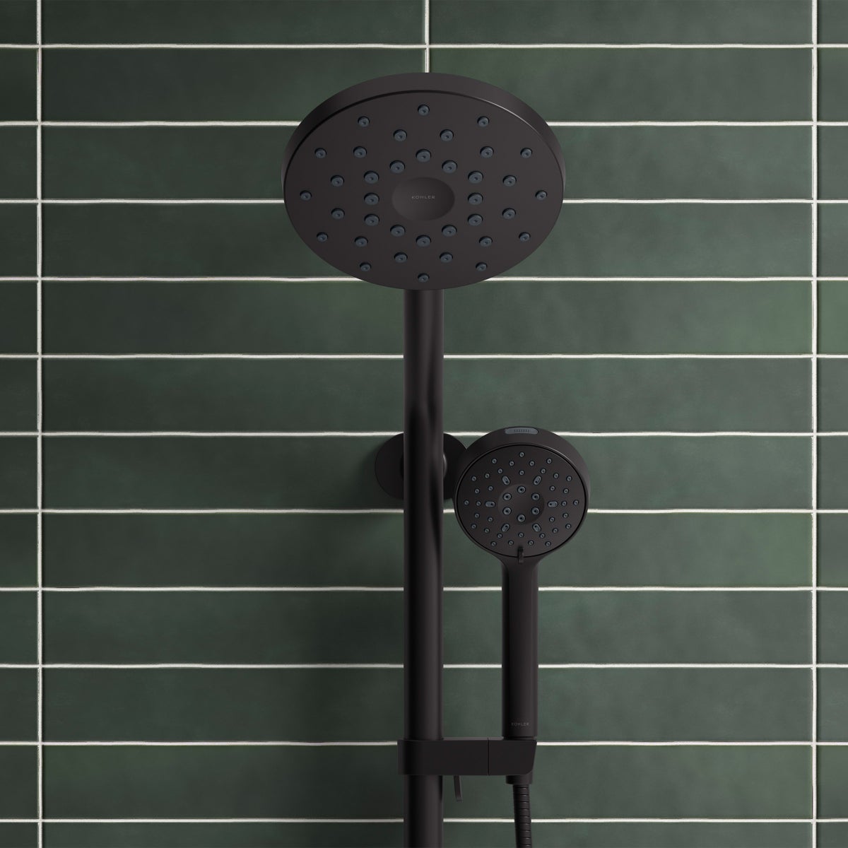 Kohler HydroRail 3-in-1 Multifunction Showerhead and Column Kit, Matte Black