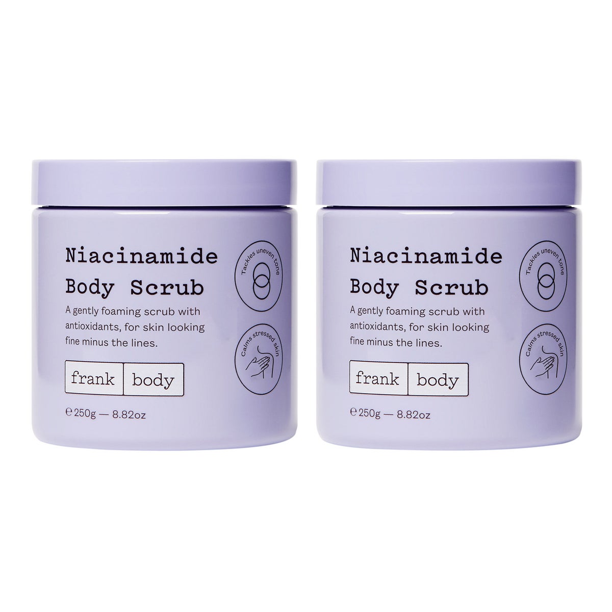 frank body Niacinamide Body Scrub, 8.82 fl oz, 2-pack