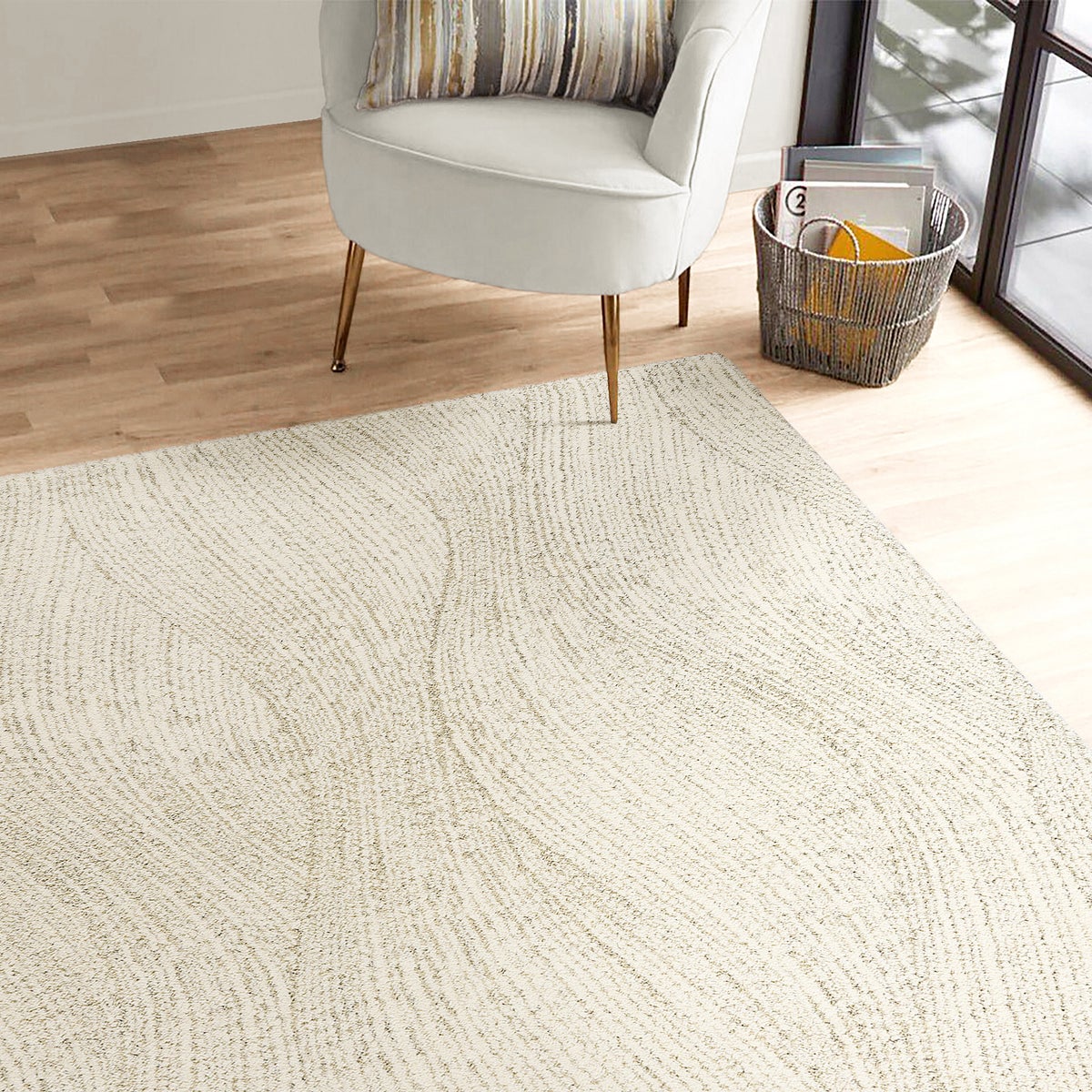 Foxwood Cozy Area Rug Collection, Conner Cream, Rug Size: 5 ft. 3 in. x 7 ft.