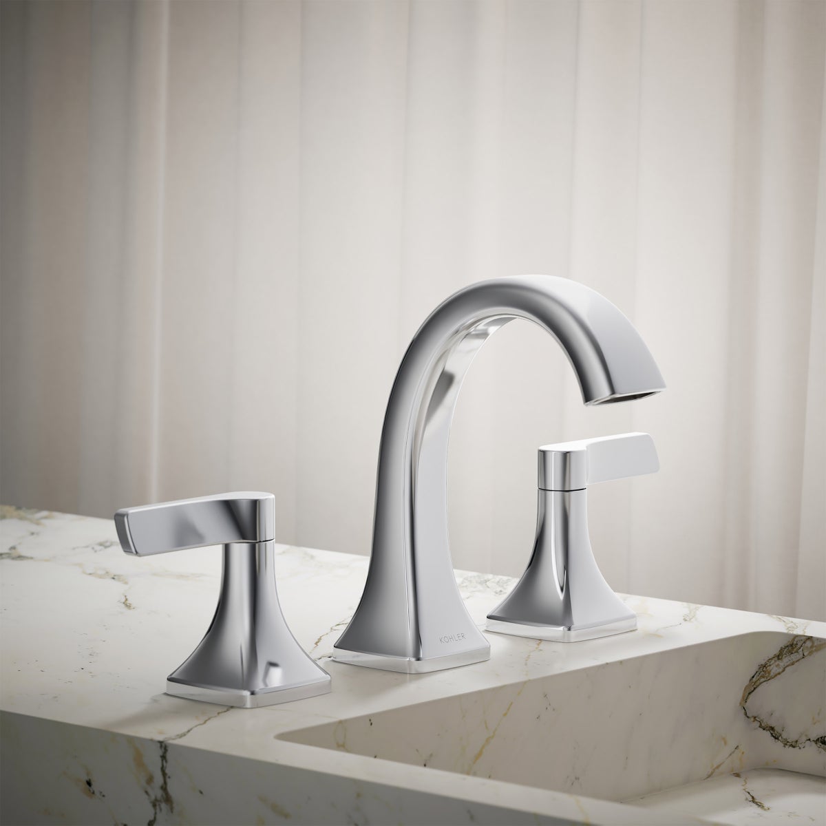 Kohler Riverly Chrome Widespread Bathroom Sink Faucet