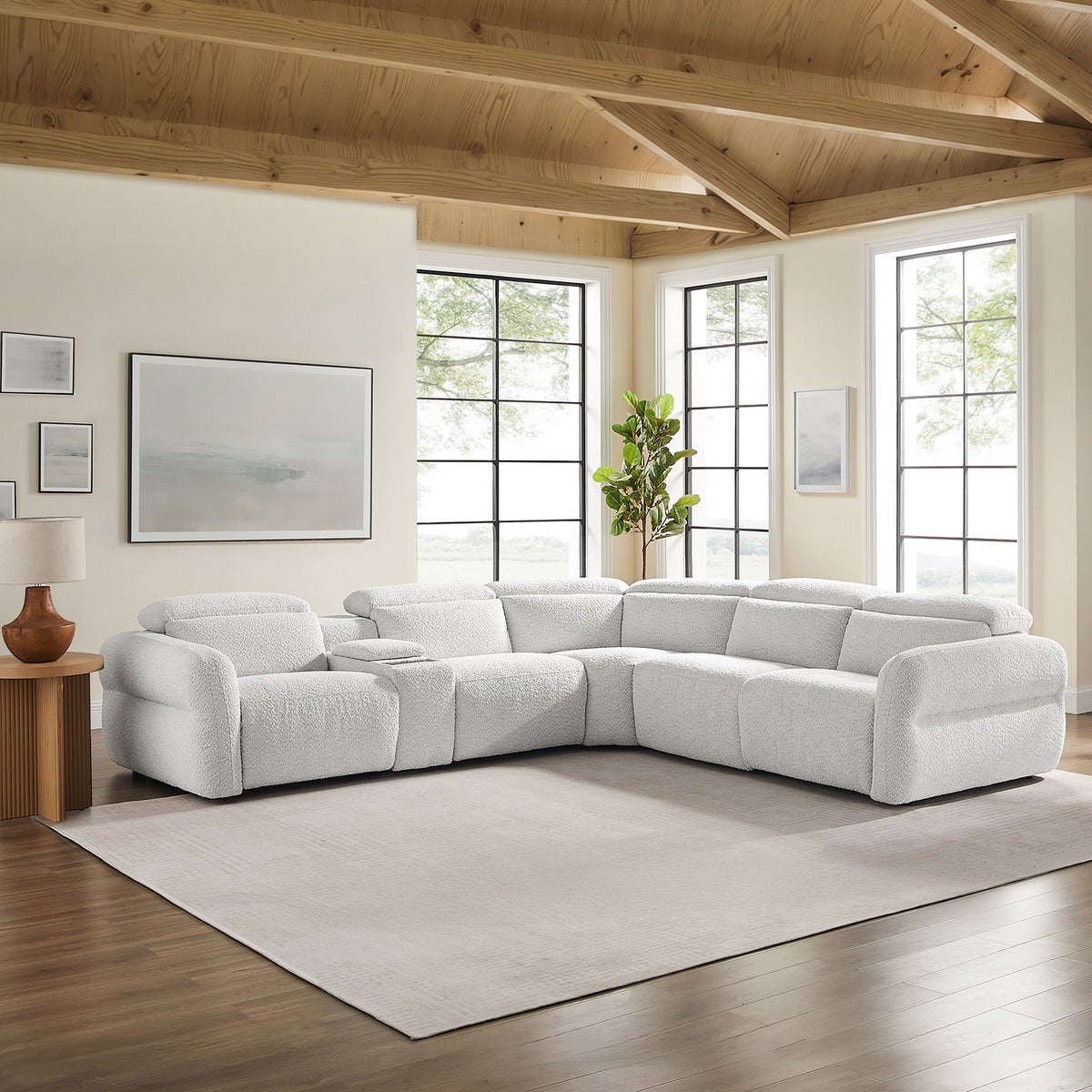 Monroe 6-piece Fabric Power Reclining Sectional with Power Headrests