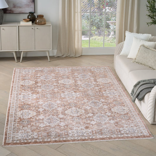Nourison Hastings Area Rug Collection, Cian Ivory/Rust,  6 ft. 6 in. x 9 ft. 6 in.