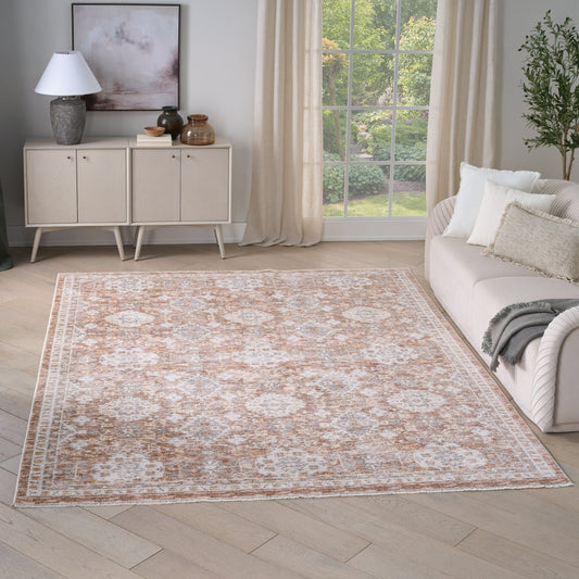 Nourison Hastings Area Rug Collection, Cian Ivory/Rust,  7 ft. 10 in. x 9 ft. 10 in.