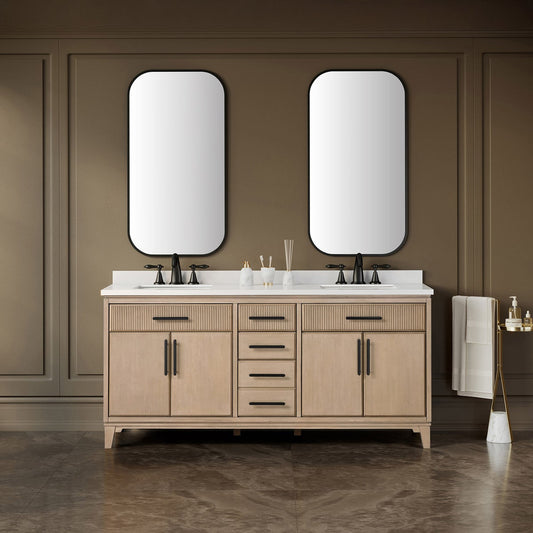 Loxley Rowe Marbella Bath Vanity in Sahara Birch 72"