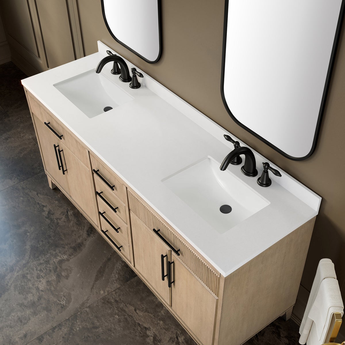 Loxley Rowe Marbella Bath Vanity in Sahara Birch 72"