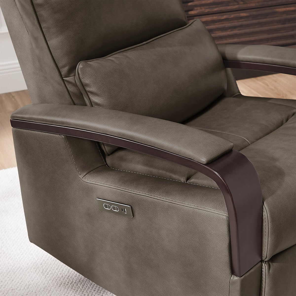 Shayne Leather Power Recliner with Power Headrest