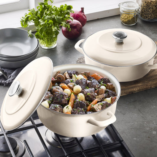 Merten & Storck 5.3-Quart Dutch Oven with Lid, 3.7-Quart Braiser with Lid, 2-pack