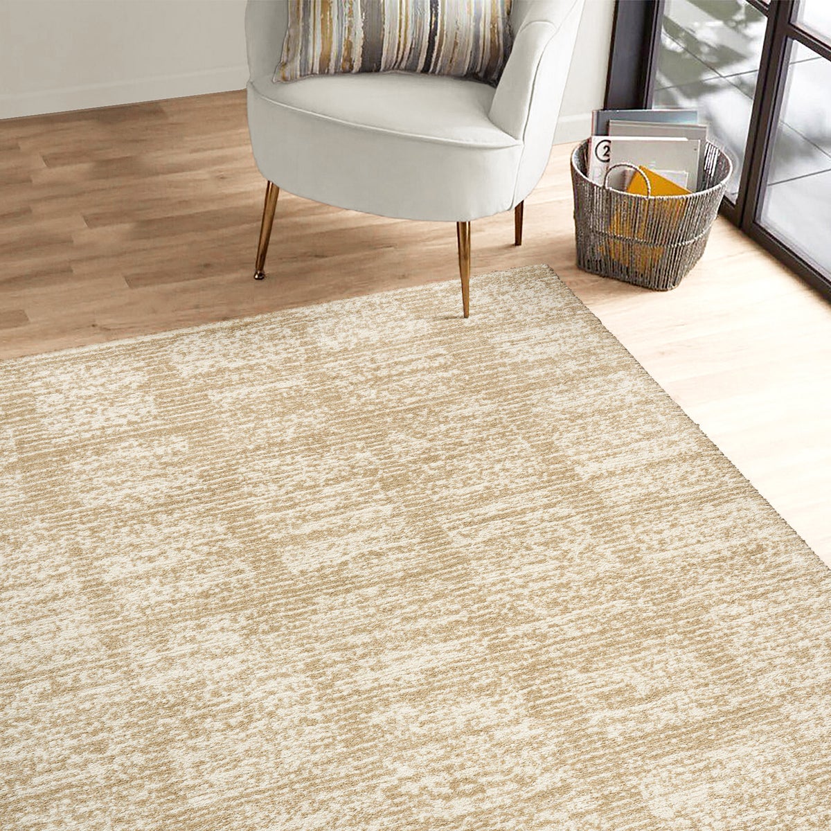 Foxwood Cozy Area Rug Collection, Alva Beige, Rug Size: 5 ft. 3 in. by 7 ft.