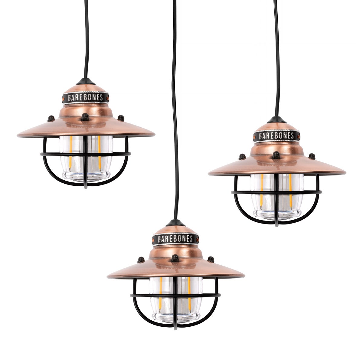 Barebones Edison Pendant String Lights, Copper