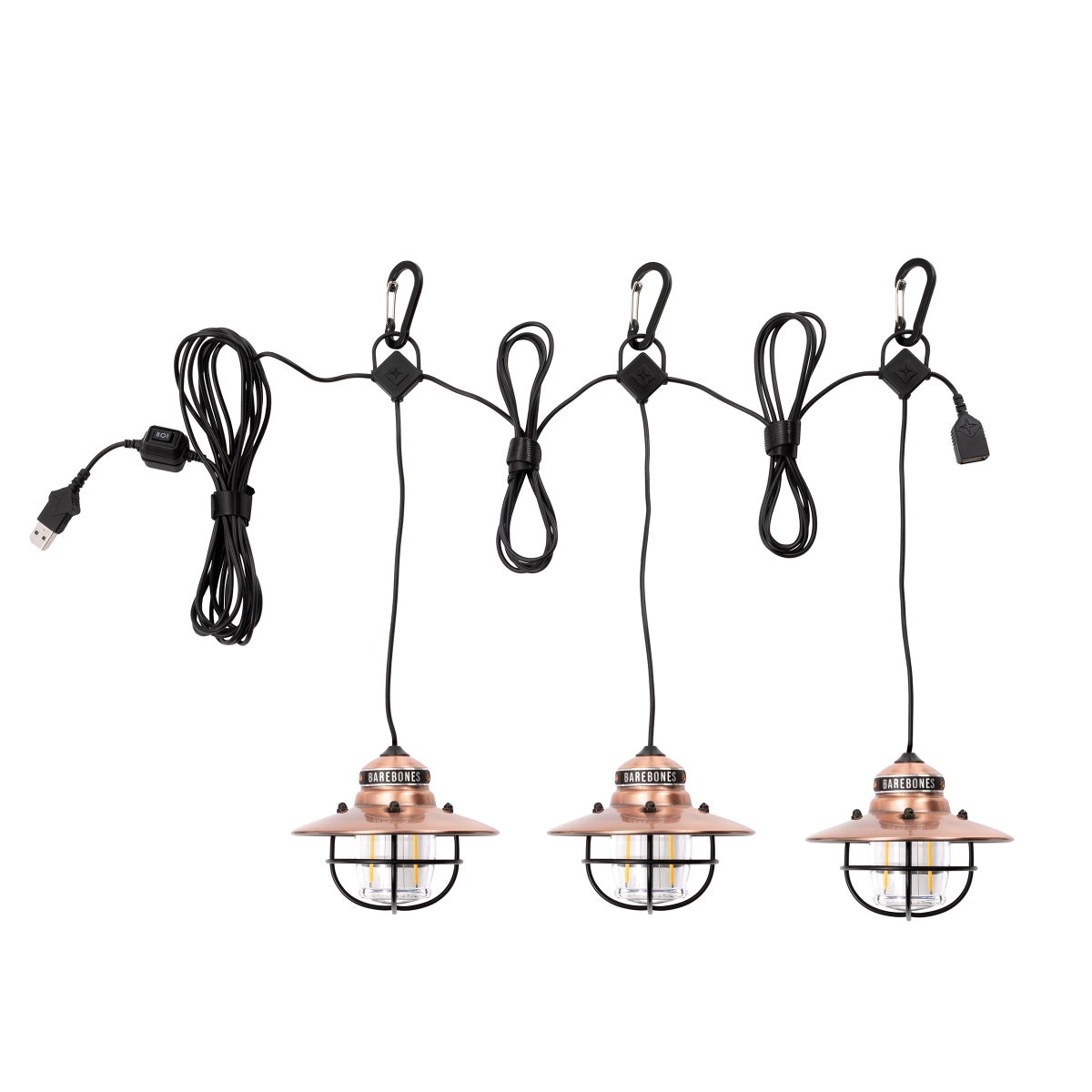 Barebones Edison Pendant String Lights, Copper