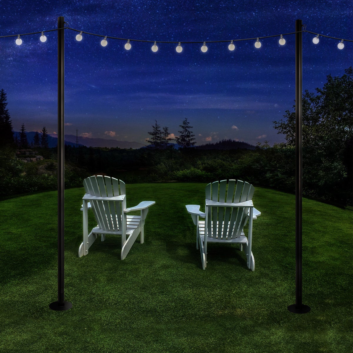 Excello Global Products 10 ft. String Light Pole, 2-pack