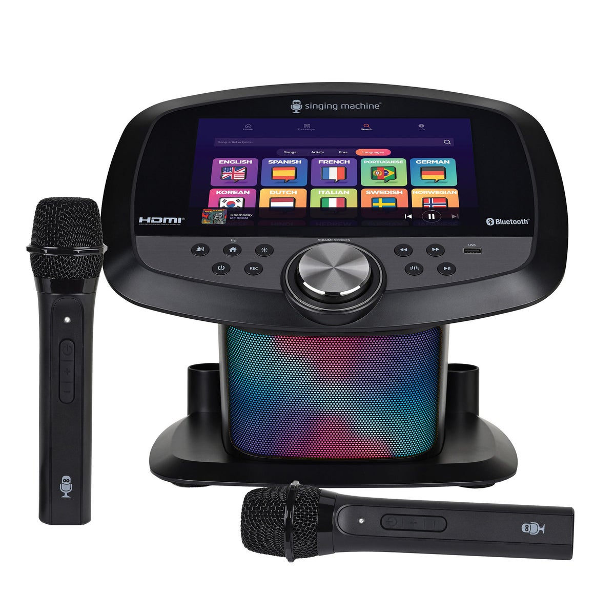 Singing Machine Ultimate Karaoke Party System with Vocal Removal & Charging Mics