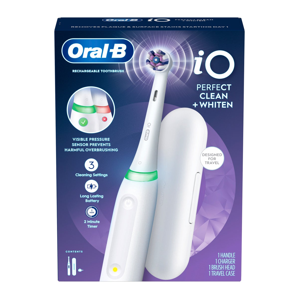 Oral-B iO Perfect Clean & Whiten Rechargeable Electric Toothbrush, 1-pack