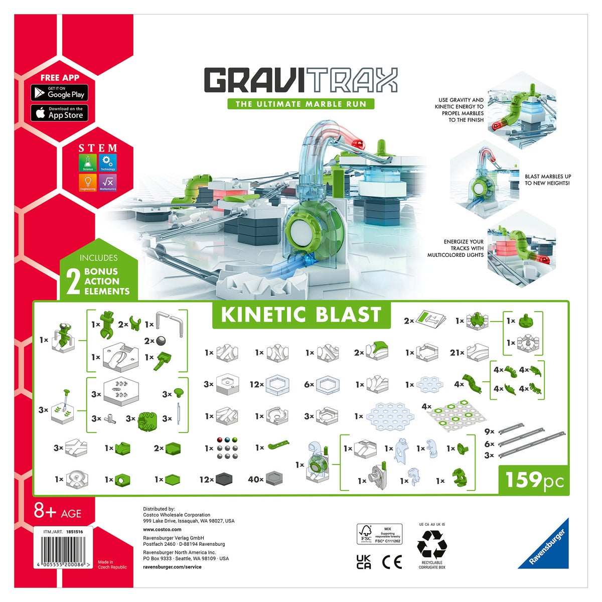 GraviTrax Kinetic Blast Marble Run Set