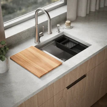 Kohler Lyric Dual Mount Workstation Kitchen Sink Kit 33" Single Bowl