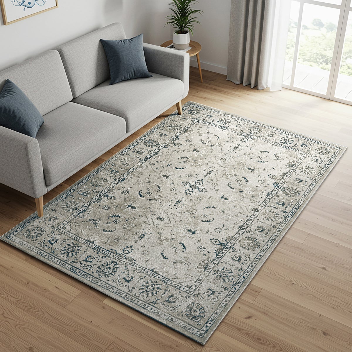 Hampton Court Area Rug Collection, Ladree Gray, Rug Size: 6 ft. 6 in. x 9 ft.