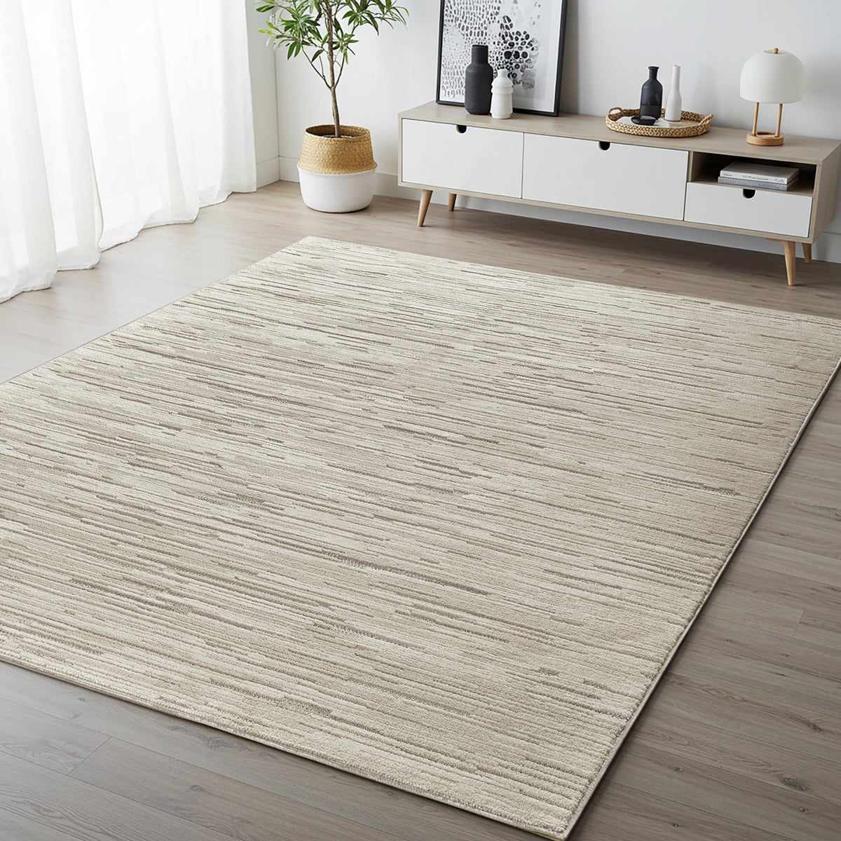 Illume Area Rug Collection, Napat Ivory Beige, Rug Size: 8 ft. 5 in. by 13 ft.