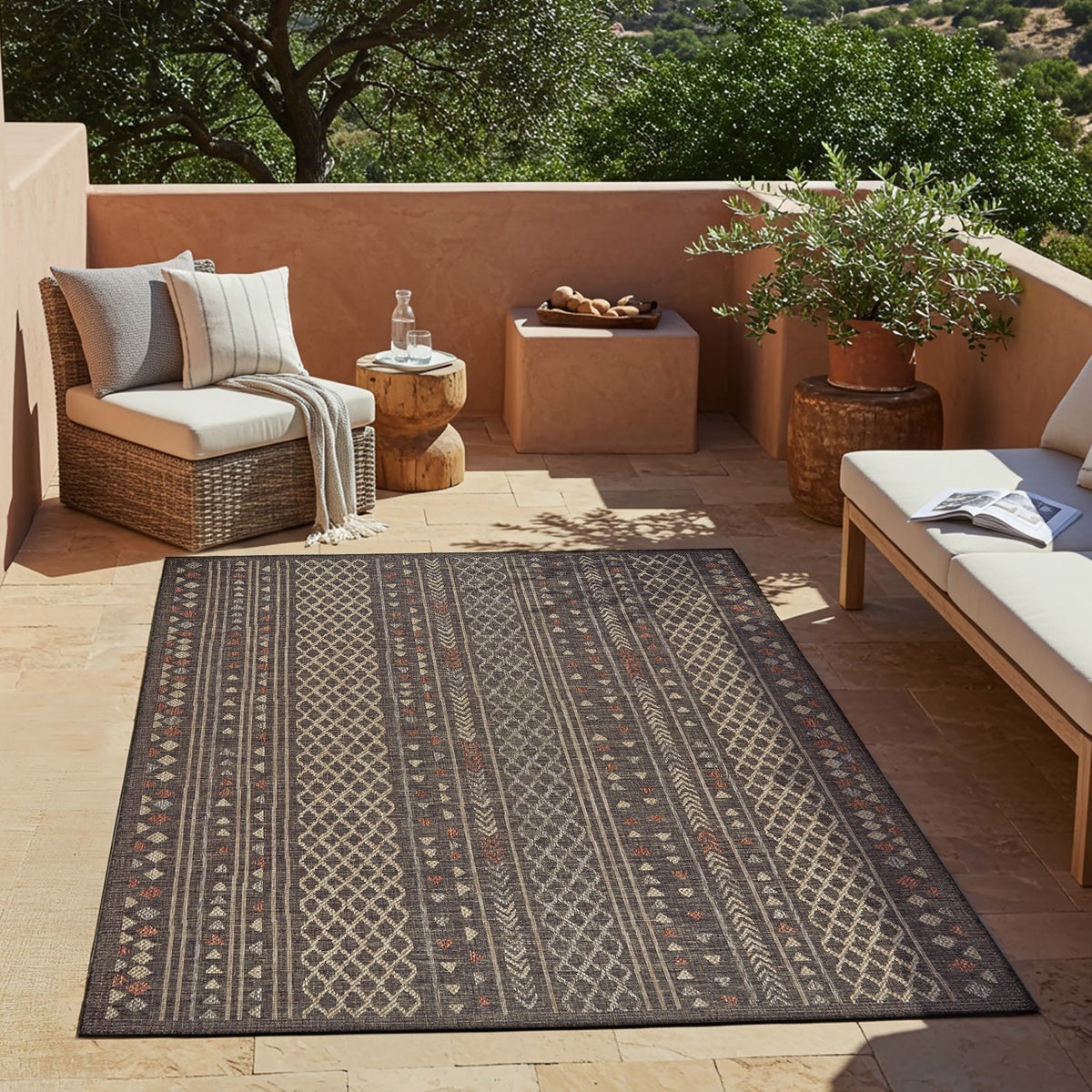 Airen Indoor/Outdoor Rug Collection, Lenore, Rug Size: 5 ft. 3 in. by 7 ft.