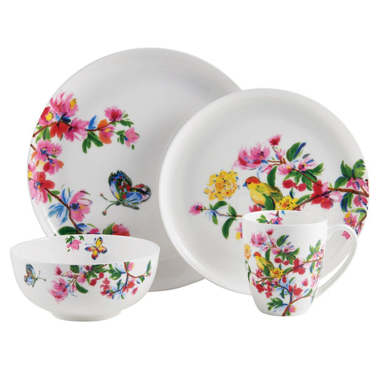NEW - Mikasa Butterfly Garden Bone China 16-piece Dinnerware Set