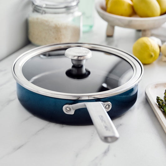 Merten & Storck Steel Core Enameled 3QT Sauté Pan with Lid