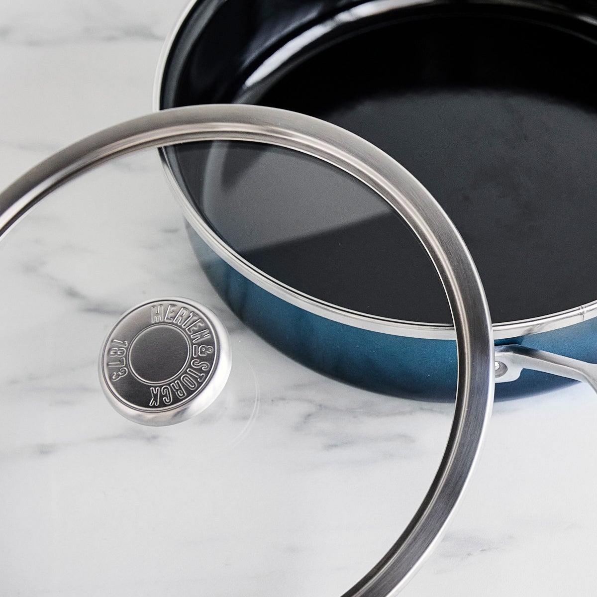 Merten & Storck Steel Core Enameled 3QT Sauté Pan with Lid