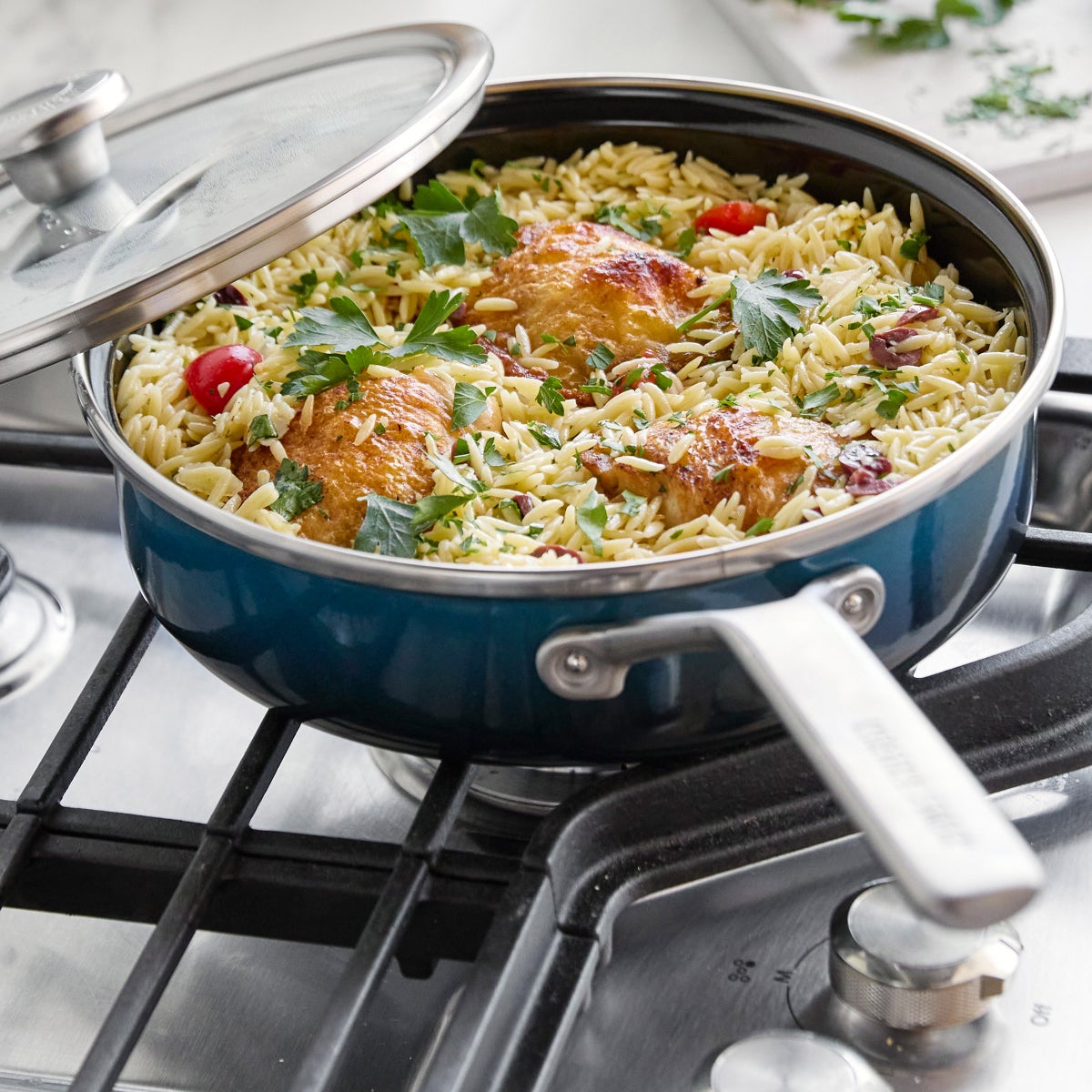 Merten & Storck Steel Core Enameled 3QT Sauté Pan with Lid