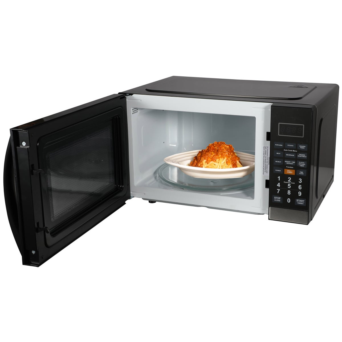 NEW - Emerson 1.1 CF, 1100W, Stainless Steel, Mirror Finish, Microwave Oven With Grill