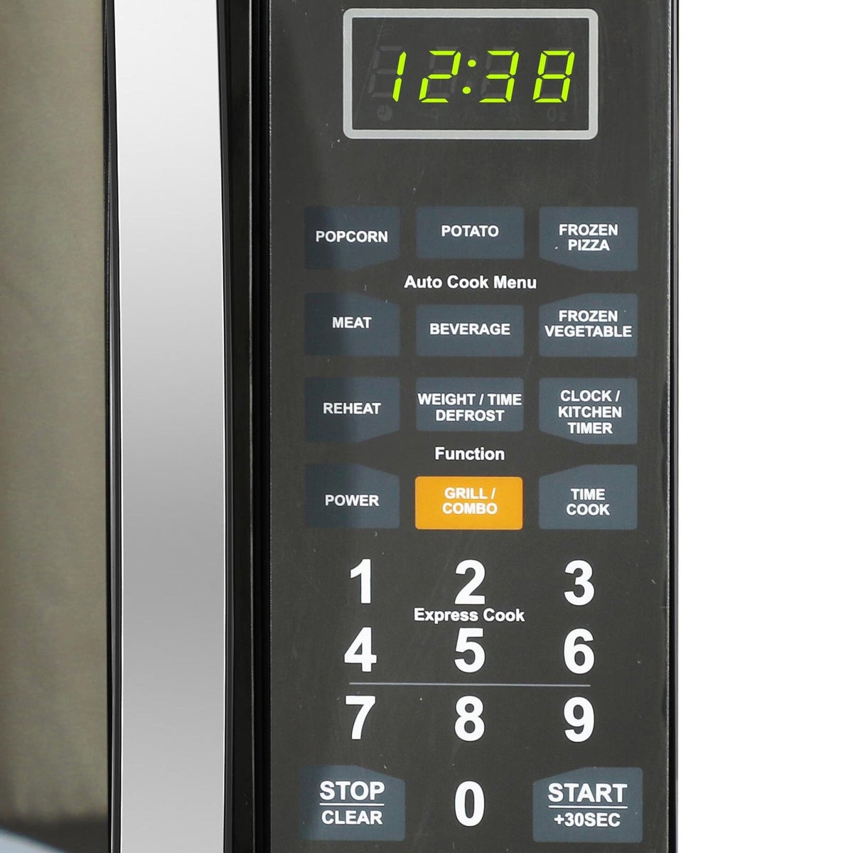 NEW - Emerson 1.1 CF, 1100W, Stainless Steel, Mirror Finish, Microwave Oven With Grill