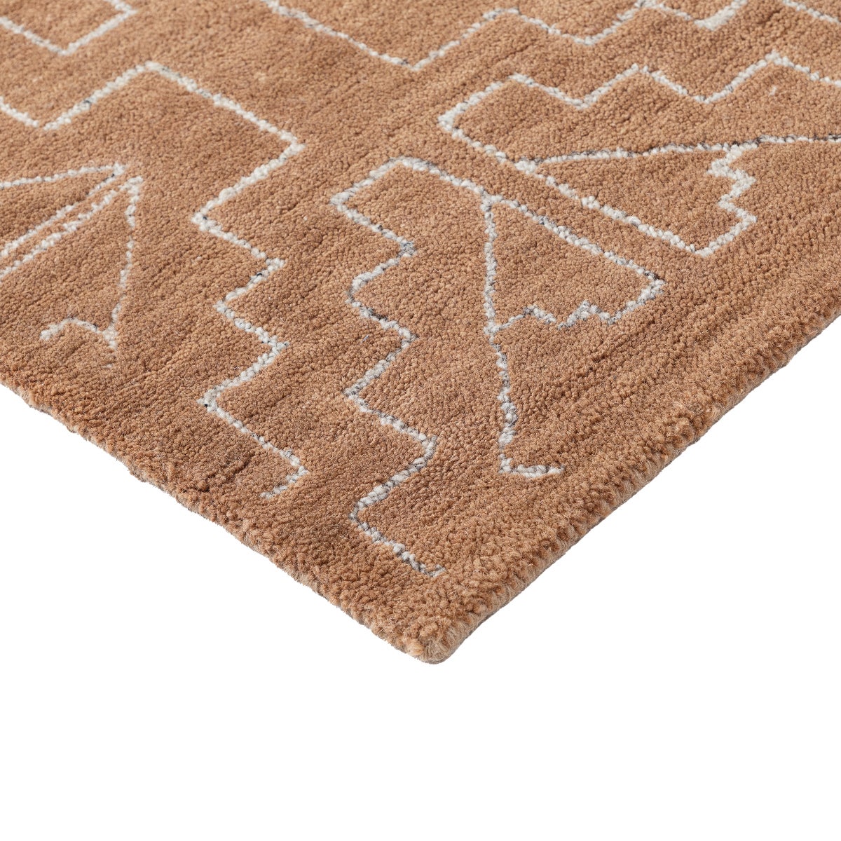 Obeetee Nomad Wool Area Rug Collection, Garima Rust, 5'x8'