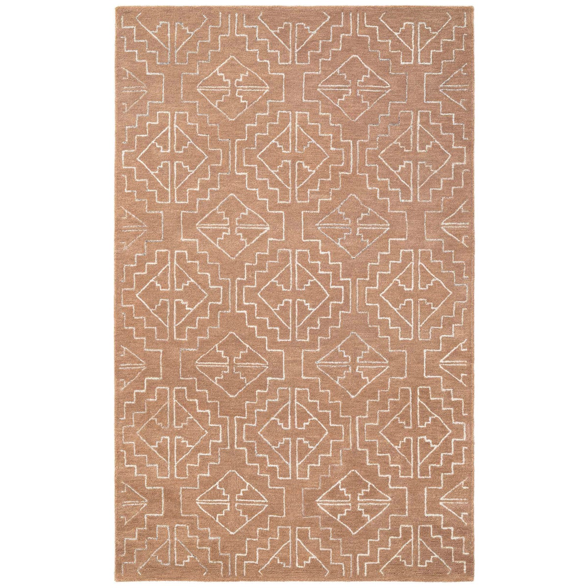 Obeetee Nomad Wool Area Rug Collection, Garima Rust, 5'x8'