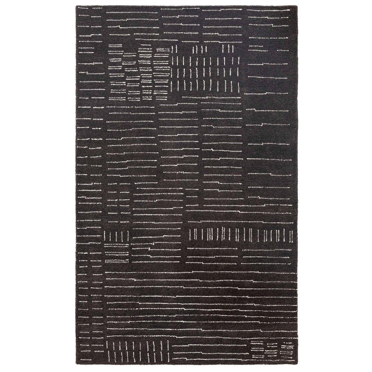 Obeetee Nomad Wool Area Rug Collection, Nina Charcoal  8 ft. 9 in. x 11 ft. 9 in