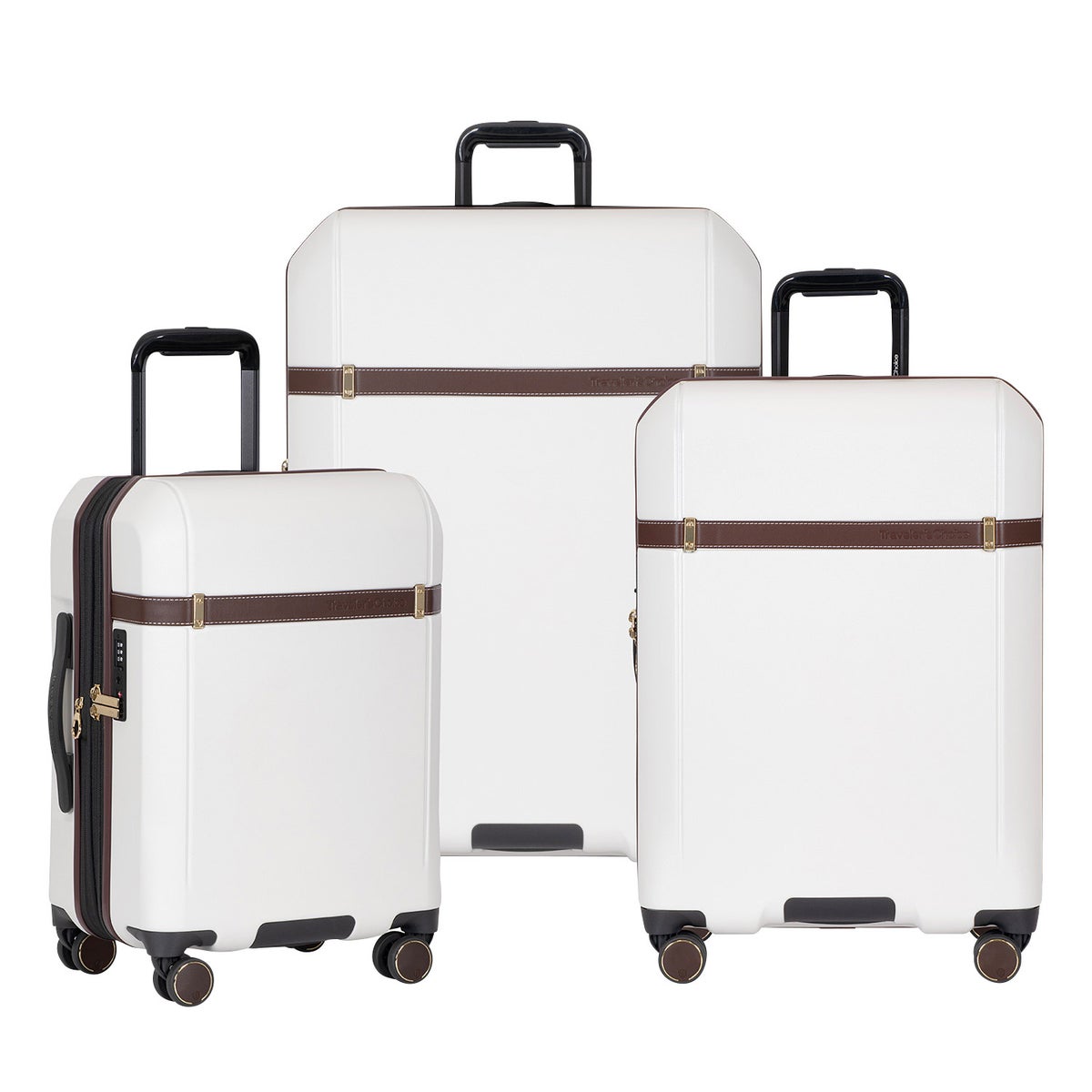 Traveler’s Choice White Candlewood II 3-piece Expandable Hardside Spinner Luggage Set