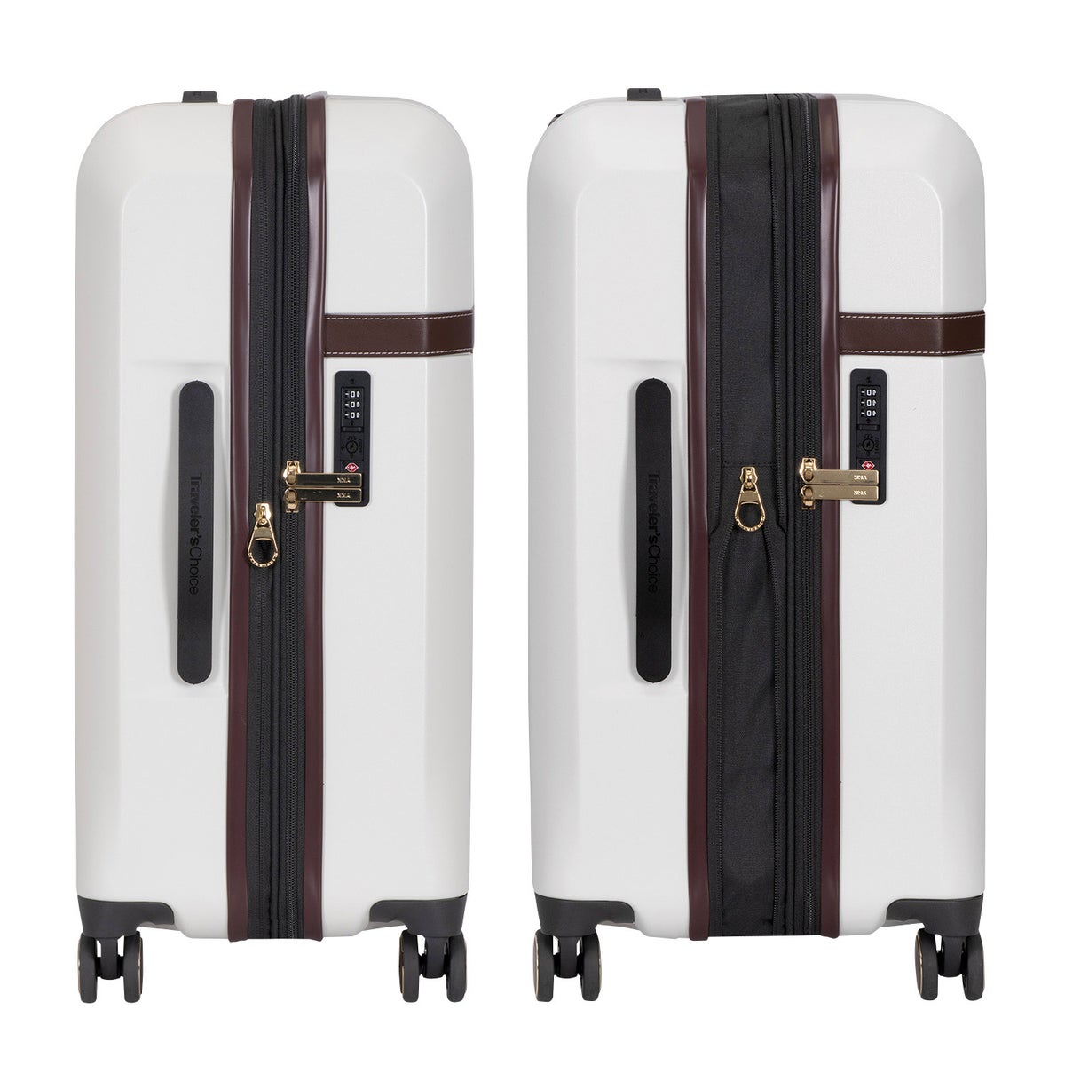 Traveler’s Choice White Candlewood II 3-piece Expandable Hardside Spinner Luggage Set