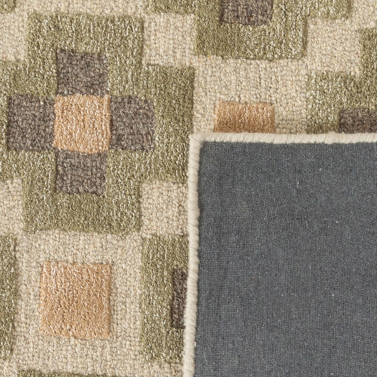 Obeetee Retro Hand Tufted Wool Area Rug, Glamour Green 3 ft x 5 ft