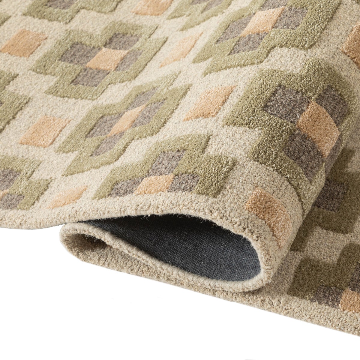 Obeetee Retro Hand Tufted Wool Area Rug, Glamour Green 3 ft x 5 ft