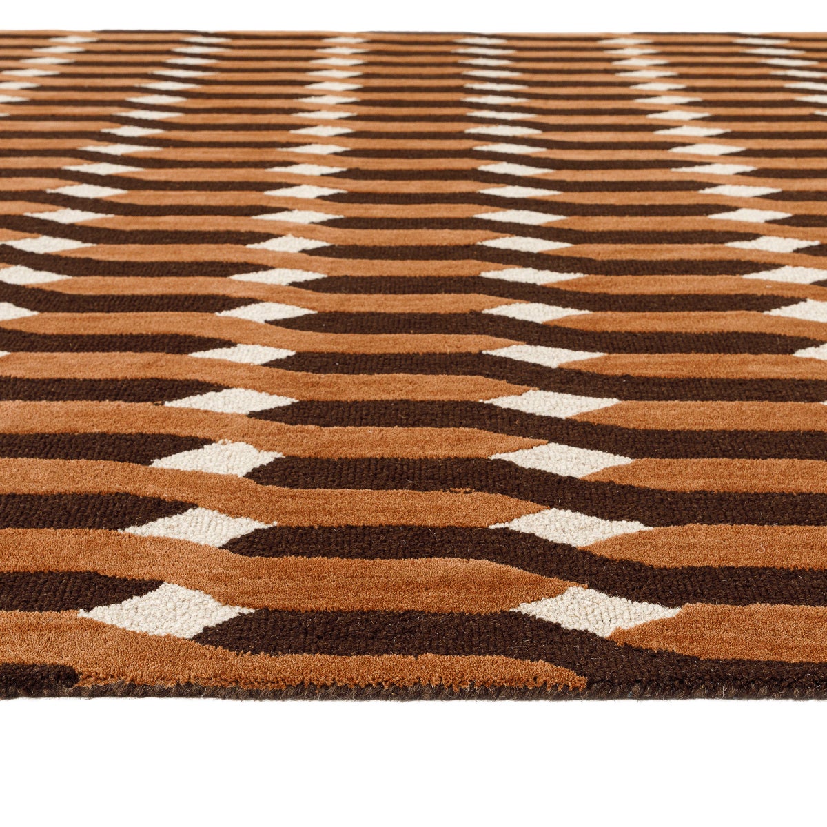 Obeetee Retro Hand Tufted Wool Area Rug, Allure Rust,  5 ft. x 8 ft