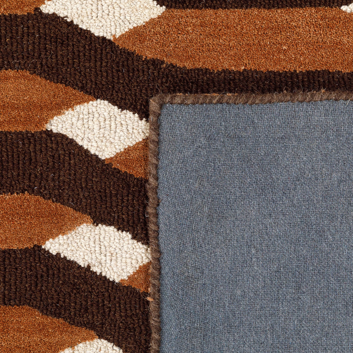 Obeetee Retro Hand Tufted Wool Area Rug, Allure Rust,  5 ft. x 8 ft
