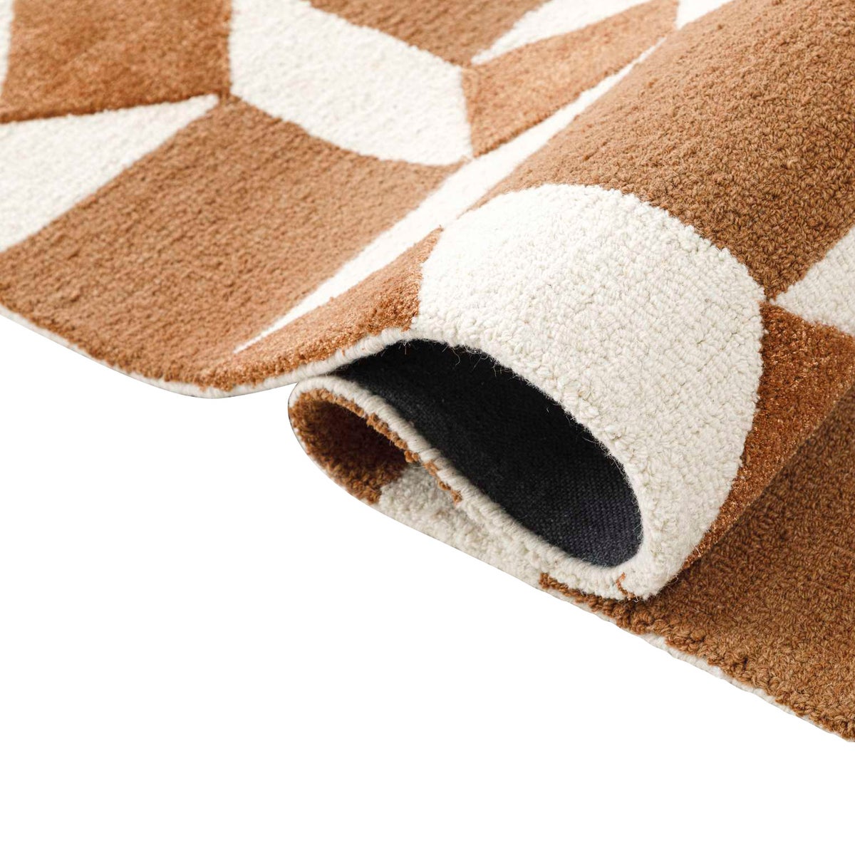 Obeetee Retro Hand Tufted Wool Area Rug, Nova Rust,  5 ft. x 8 ft
