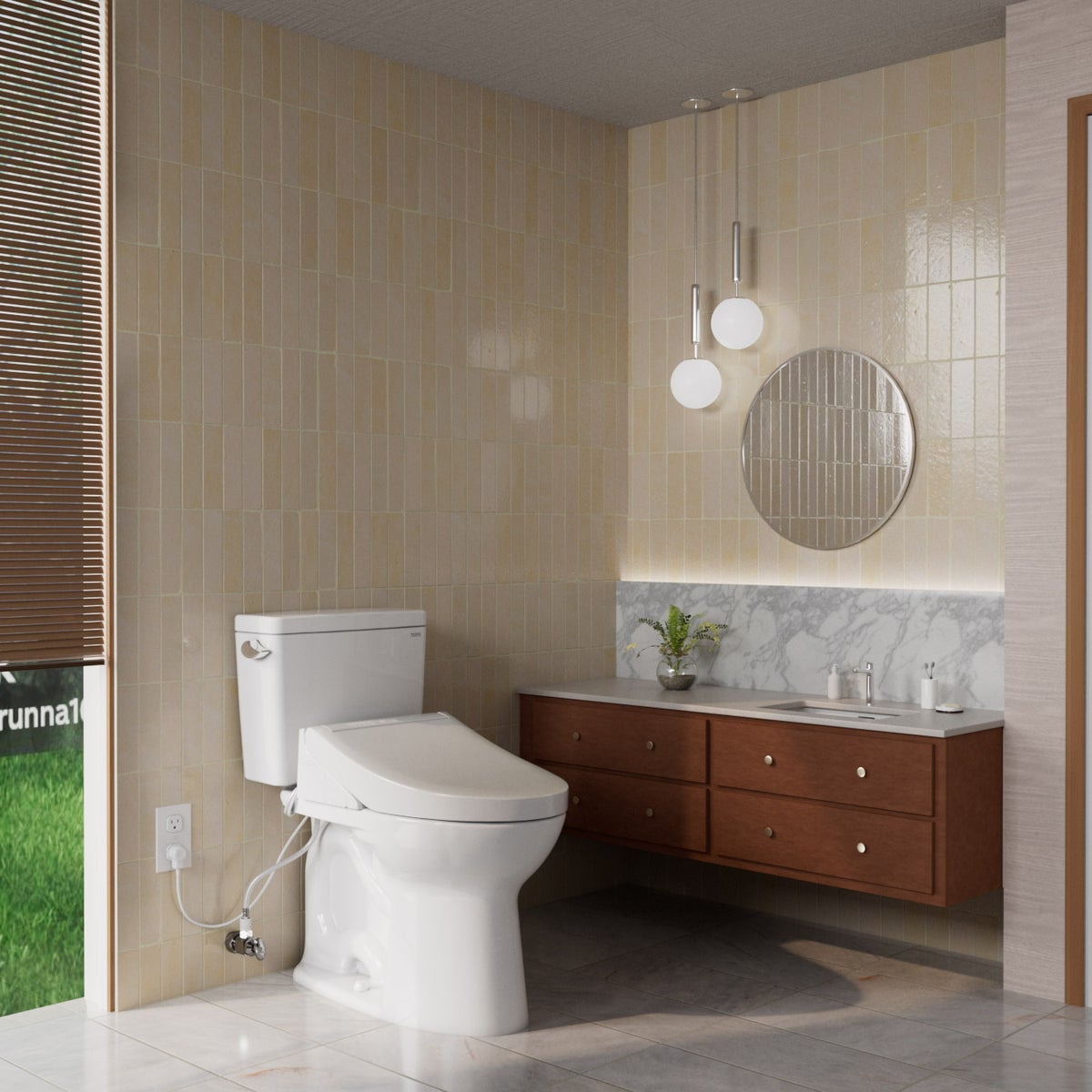 NEW - TOTO Drake 2-piece Elongated Toilet with C5 Washlet Bidet Seat