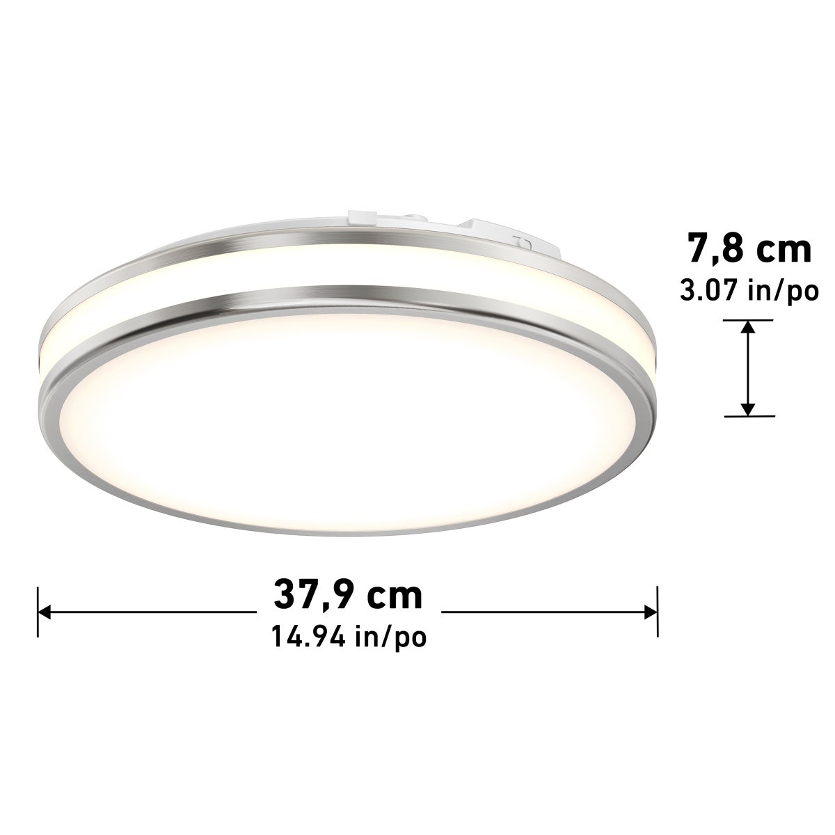 Artika Hemisphere 15” LED Flush Mount Light Fixture, Brushed Nickel