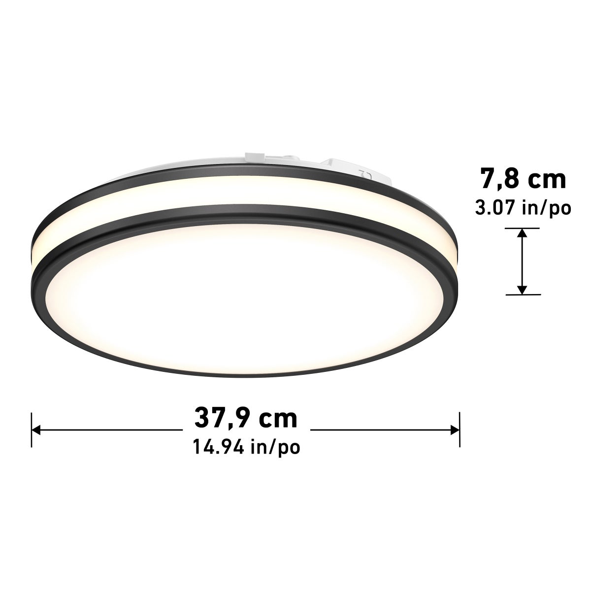 Artika Hemisphere 15” LED Flush Mount Light Fixture - Black
