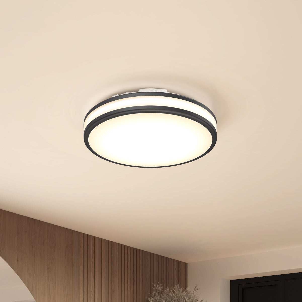 Artika Hemisphere 15” LED Flush Mount Light Fixture - Black