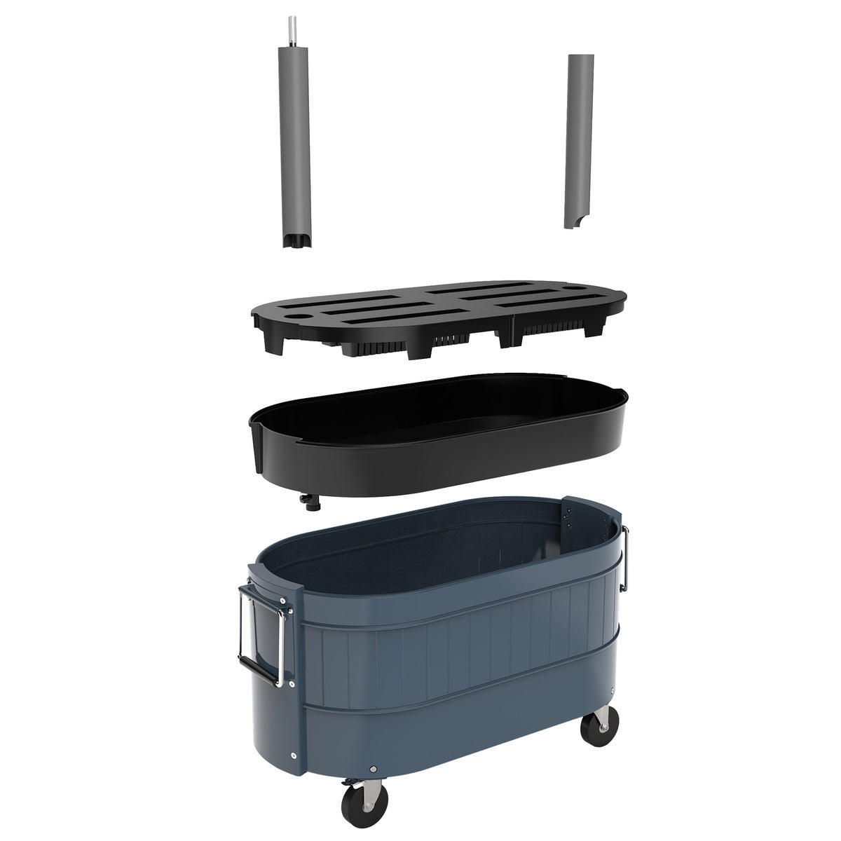 Permasteel Rolling Self-Watering Garden Bed - Blue