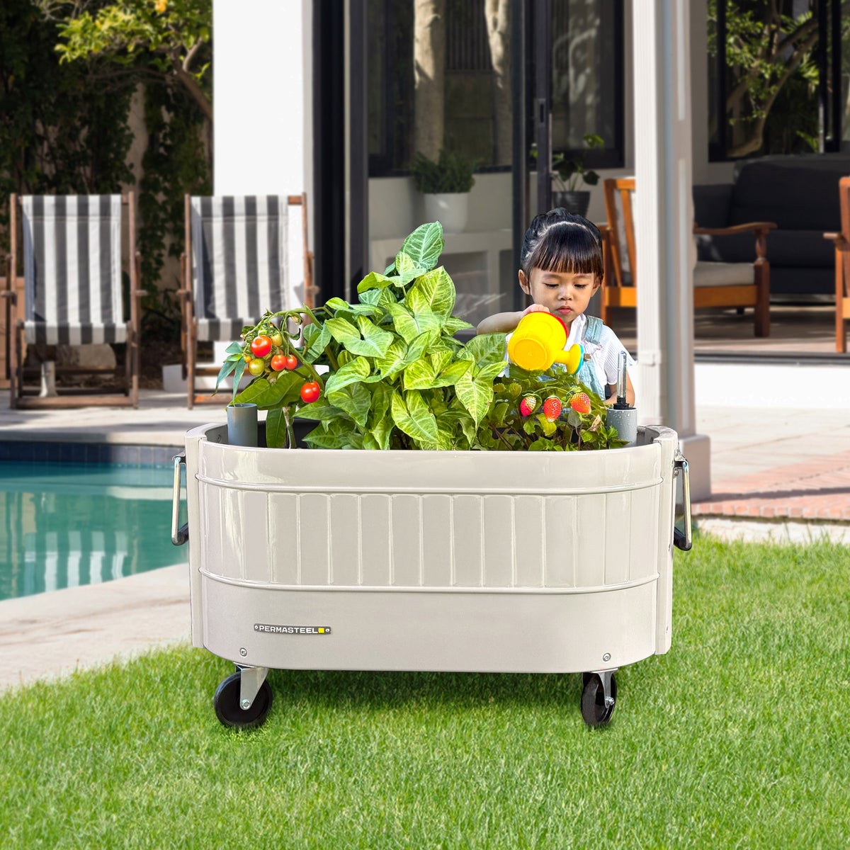 Permasteel Rolling Self-Watering Garden Bed