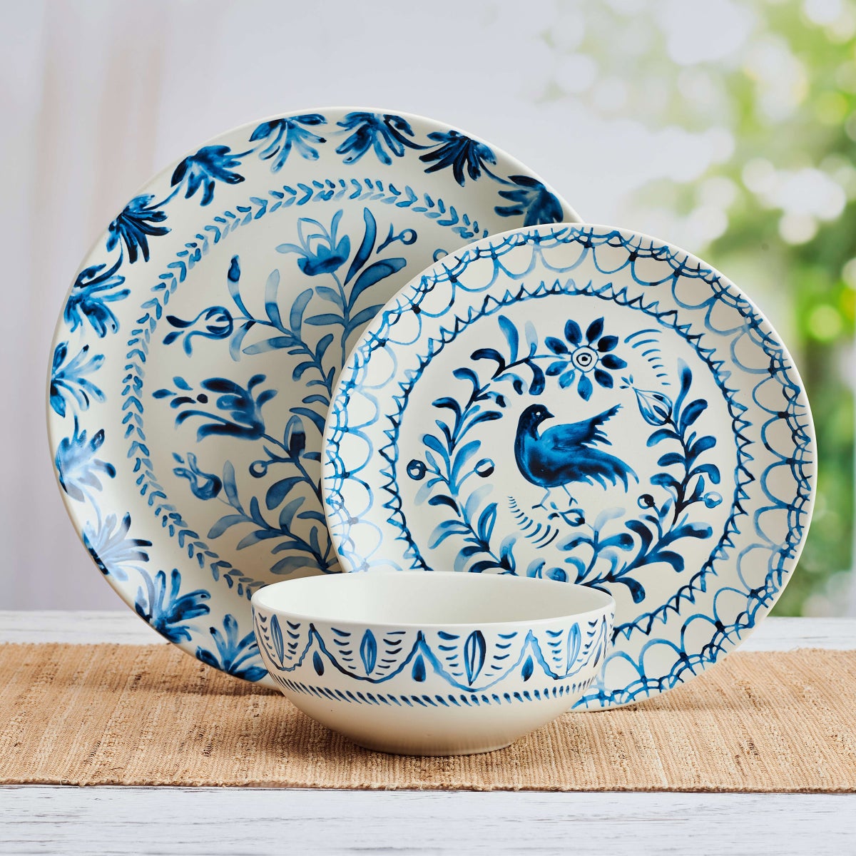 Fitz and Floyd Sicily Blue 12-piece Dinnerware Set