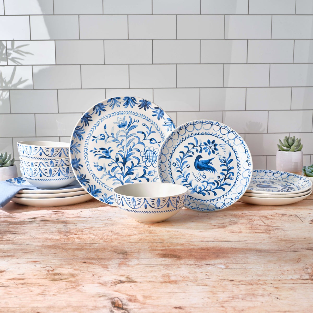 Fitz and Floyd Sicily Blue 12-piece Dinnerware Set