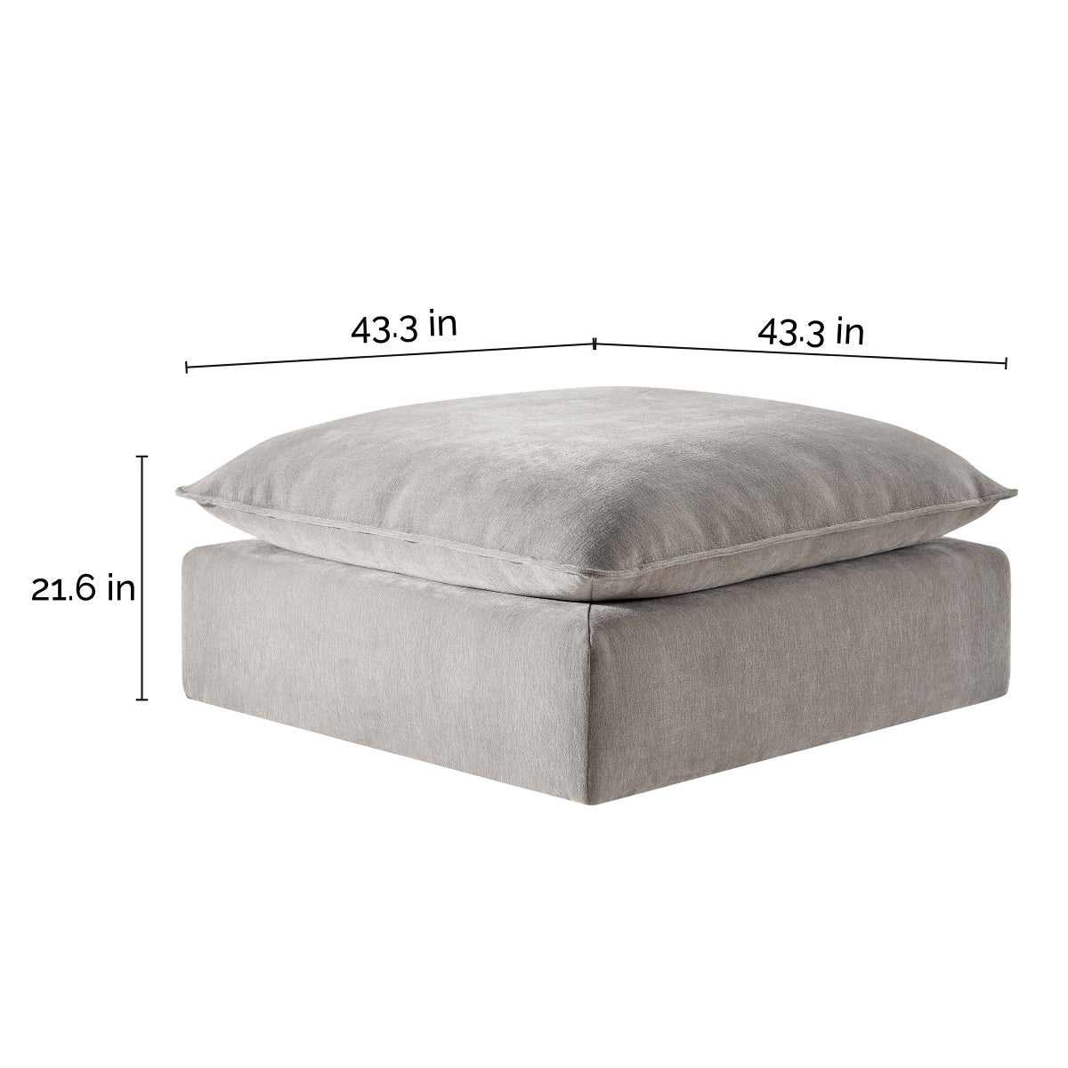 Sereen Fabric Ottoman, Taupe