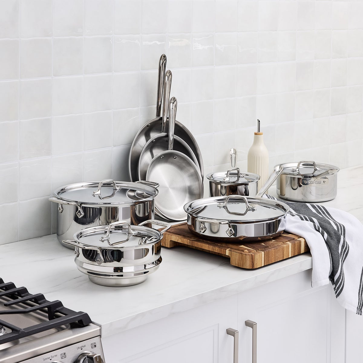 NEW - All-Clad D3 13-piece Stainless Steel Cookware Set