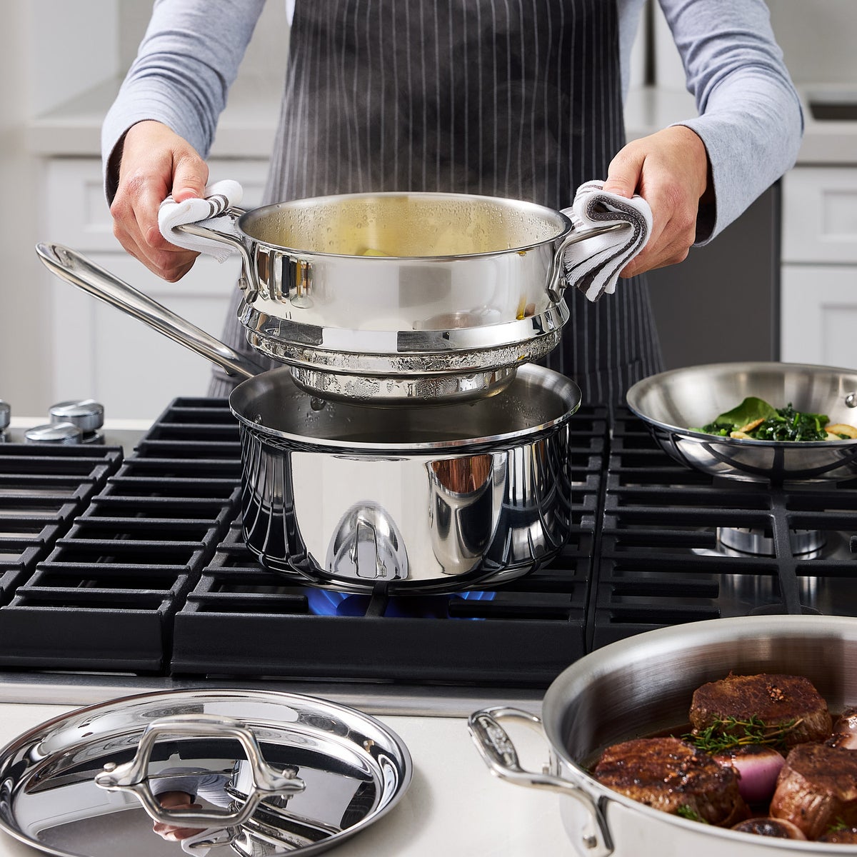 NEW - All-Clad D3 13-piece Stainless Steel Cookware Set